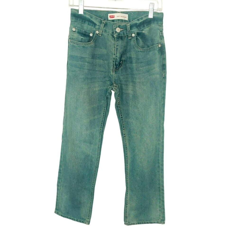 Levis 505 Boys Straight Leg Blue Denim Jeans - Size 16 (28x28)